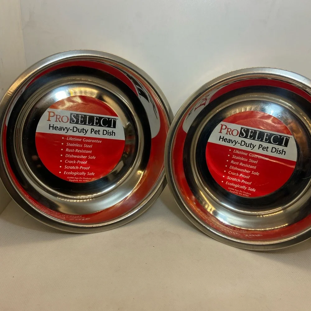 Pro-Select stainless steel dog dish set of two 2 quart